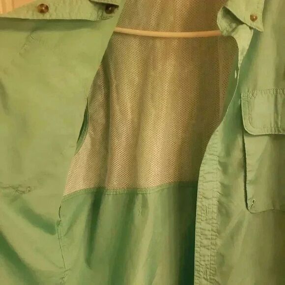 Men's Mint Green Nylon Outdoor Vented Short Sleeve Shirt - Picture 4 of 7